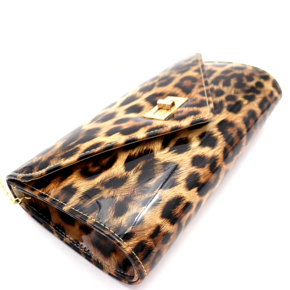 black leopard print clutch bag